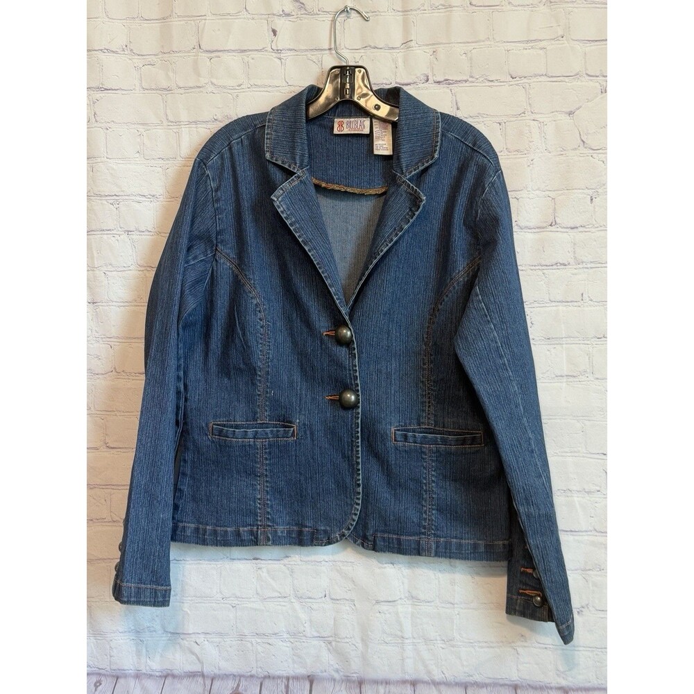 Vtg Bill Blass Womens Size M Denim Barn Chore Coat Shirt Jean Jacket Shacket